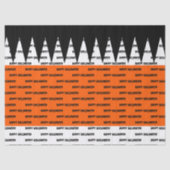 Happy Halloween Sinaasappel Zwart gepersonaliseerd Tissuepapier (Voorkant)