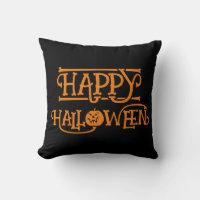Happy Halloween Sinaasappel Zwart