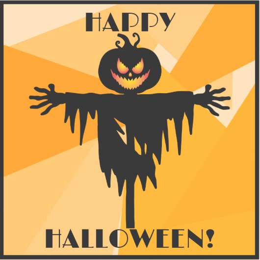 Happy Halloween Sinaasappel Zwart Sticker (Voorkant)