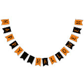 Happy Halloween Sinaasappel Zwart Vlaggetjes (Alle)
