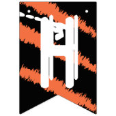 Happy Halloween Sinaasappel Zwart Wit Scratch Vlaggetjes (Eerste vlag)