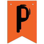 Happy Halloween Sinaasappel Zwart Wit Scratch Vlaggetjes (Derde vlag)