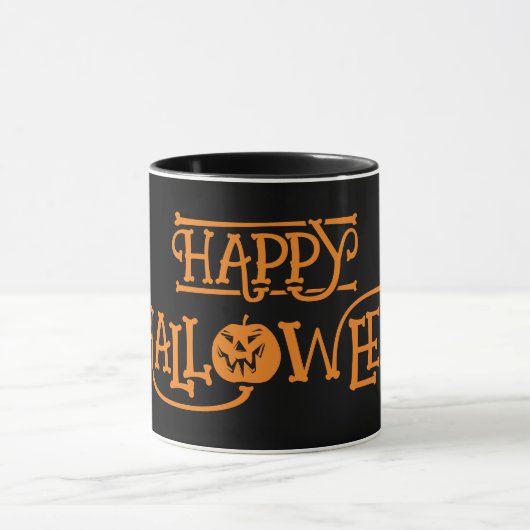 Happy Halloween Sinaasappel zwarte koffie Mok (Midden)