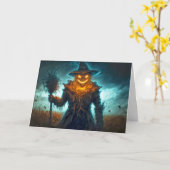 Happy Halloween Sinister Scarecrow Kaart (Gele Bloem)
