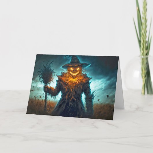 Happy Halloween Sinister Scarecrow Kaart (Voorkant)