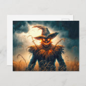 Happy Halloween | Sinistere vogelverschrikker Briefkaart (Voorkant / Achterkant)