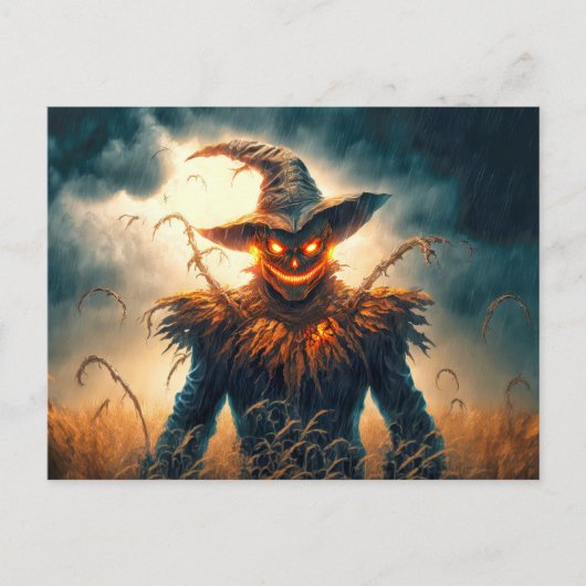 Happy Halloween | Sinistere vogelverschrikker Briefkaart (Voorkant)