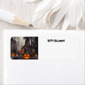 Happy Halloween skelet en pompoenen Etiket (Insitu)