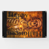 Happy Halloween Skeleton Art Outdoorbanner Spandoek (Horizontaal)