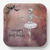 Happy Halloween Skeleton Ballerina Red Potion Papieren Bordje (Voorkant)