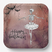 Happy Halloween Skeleton Ballerina Red Potion