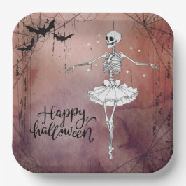 Happy Halloween Skeleton Ballerina Red Potion Papieren Bordje
