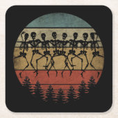 HAPPY HALLOWEEN SKELETON DANCE KARTONNEN ONDERZETTERS (Voorkant)