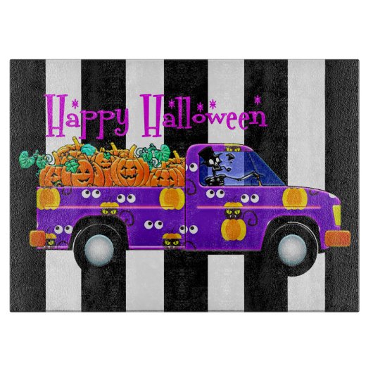 Happy Halloween Skeleton-driver Snijplank (Voorkant)