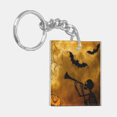 Happy Halloween Skeleton en Spider Sleutelhanger (Voorkant Links)
