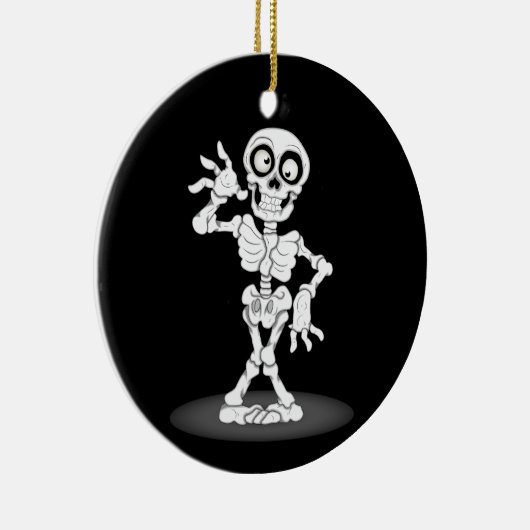 Happy Halloween Skeleton Keramisch Ornament (Rechts)