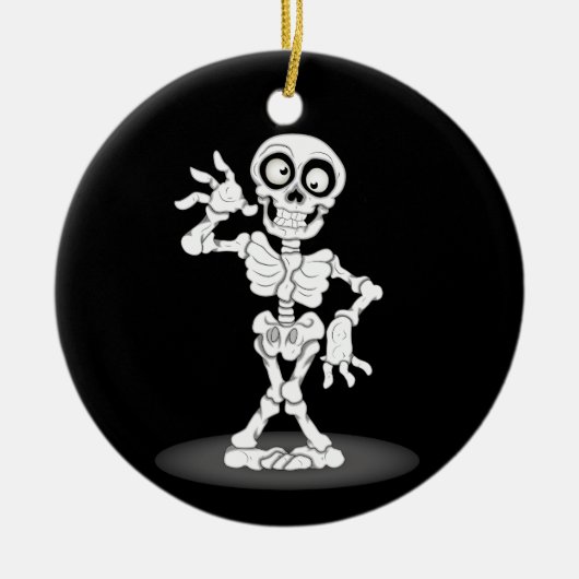 Happy Halloween Skeleton Keramisch Ornament (Voorkant)