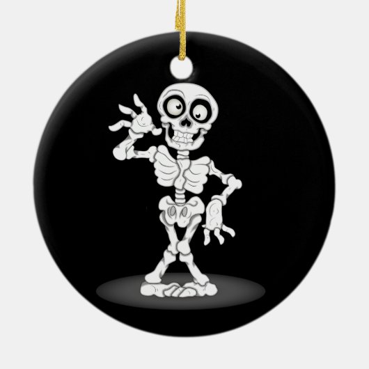 Happy Halloween Skeleton Keramisch Ornament (Achterkant)