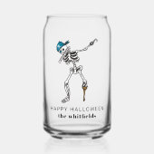 Happy Halloween Skeleton Pirate Dabbing Family Blikvorm Glas (Voorkant)