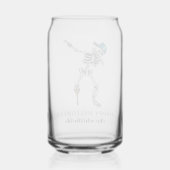 Happy Halloween Skeleton Pirate Dabbing Family Blikvorm Glas (Achterkant)