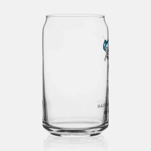 Happy Halloween Skeleton Pirate Dabbing Family Blikvorm Glas (Rechts)