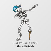 Happy Halloween Skeleton Pirate Dabbing Family Raamsticker (Vel)