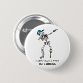 Happy Halloween Skeleton Pirate Dabbing Family Ronde Button 5,7 Cm (Voorkant /achterkant)