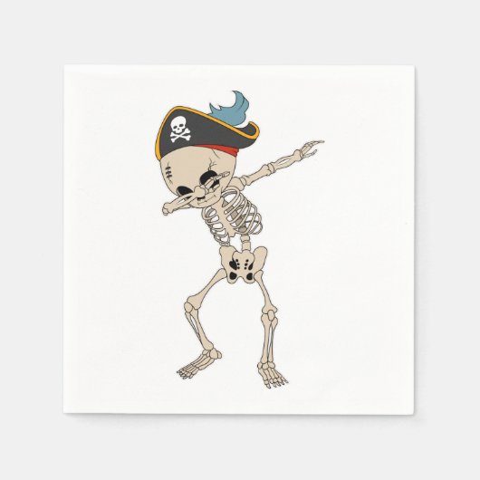Happy Halloween Skeleton Pirate Dancing Party Servet (Voorkant)