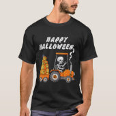 Happy Halloween Skeleton Riding Tractor Boys Kinde T-shirt (Voorkant)