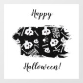 Happy Halloween Skeleton Skull Bot Patroon Raamsticker (Vel)