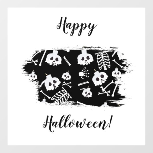 Happy Halloween Skeleton Skull Bot Patroon Raamsticker (Vel)