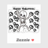 Happy Halloween Skeleton Sticker – Schattige Spook (Vel)