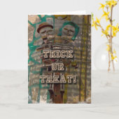 Happy Halloween Skeleton Wenskaart Kaart (Gele Bloem)