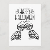 Happy Halloween Skeleton Wine Toast Modern Elegant Briefkaart (Voorkant)