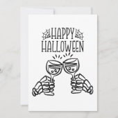 Happy Halloween Skeleton Wine Toast Modern Elegant Kaart (Voorkant)