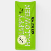 Happy Halloween Skeleton Witch Green Banner (Verticaal)
