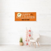 Happy Halloween Skeleton Witch Oranje Banner (Insitu)