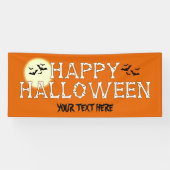 Happy Halloween Skeleton Witch Oranje Banner (Horizontaal)