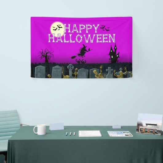 Happy Halloween Skeleton    WitchPurple Banner (Beurs)