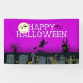 Happy Halloween Skeleton    WitchPurple Banner (Horizontaal)