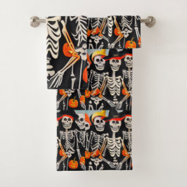Happy Halloween Skeletons Bad Handdoek