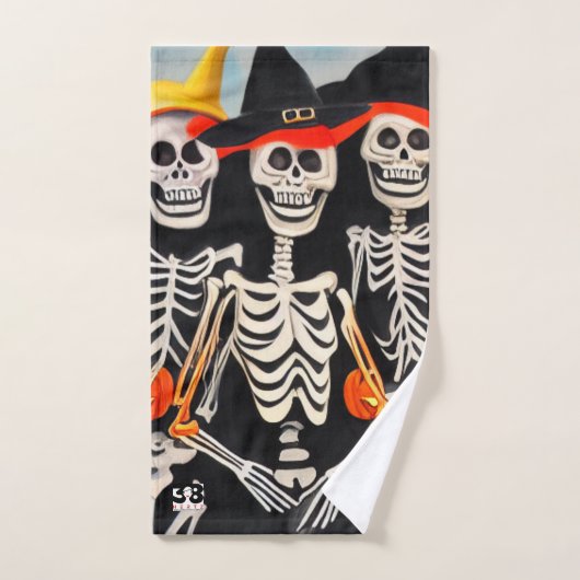 Happy Halloween Skeletons Bad Handdoek (Handdoek)