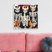 Happy Halloween Skeletons Canvas Afdruk (Insitu (Woonkamer))