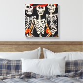 Happy Halloween Skeletons Canvas Afdruk (Insitu (Slaapkamer))
