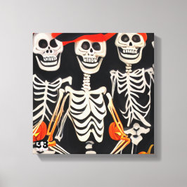 Happy Halloween Skeletons Canvas Afdruk