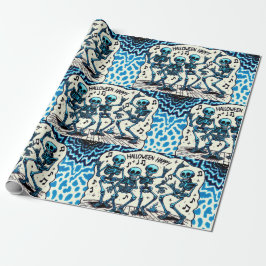 Happy Halloween Skeletons: Dance Party Stropdas-Dy Cadeaupapier