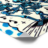 Happy Halloween Skeletons: Dance Party Stropdas-Dy Poster (Hoek)