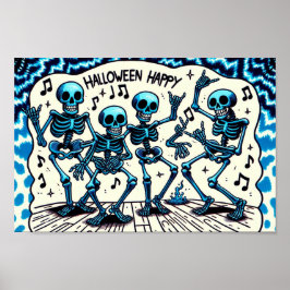 Happy Halloween Skeletons: Dance Party Stropdas-Dy Poster
