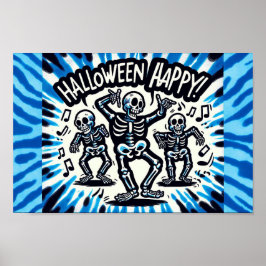 Happy Halloween Skeletons: Dance Party Stropdas-Dy Poster