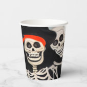 Happy Halloween Skeletons Papieren Bekers (Achterkant)